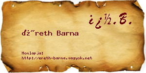 Éreth Barna névjegykártya